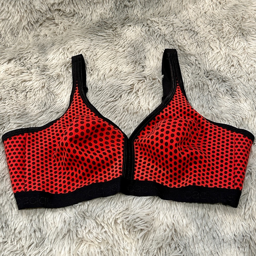 Cacique Red and Black Polka Dot Bra